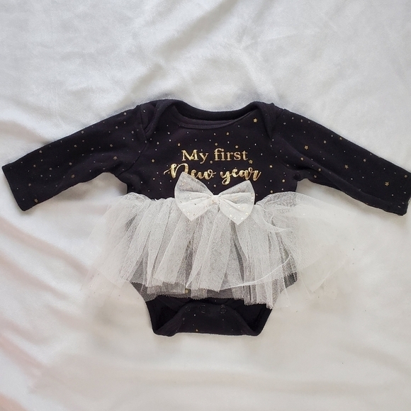 Monkey Bars Other - My First New Year Onesie Bodysuit With Tulle Tutu 0-3 months